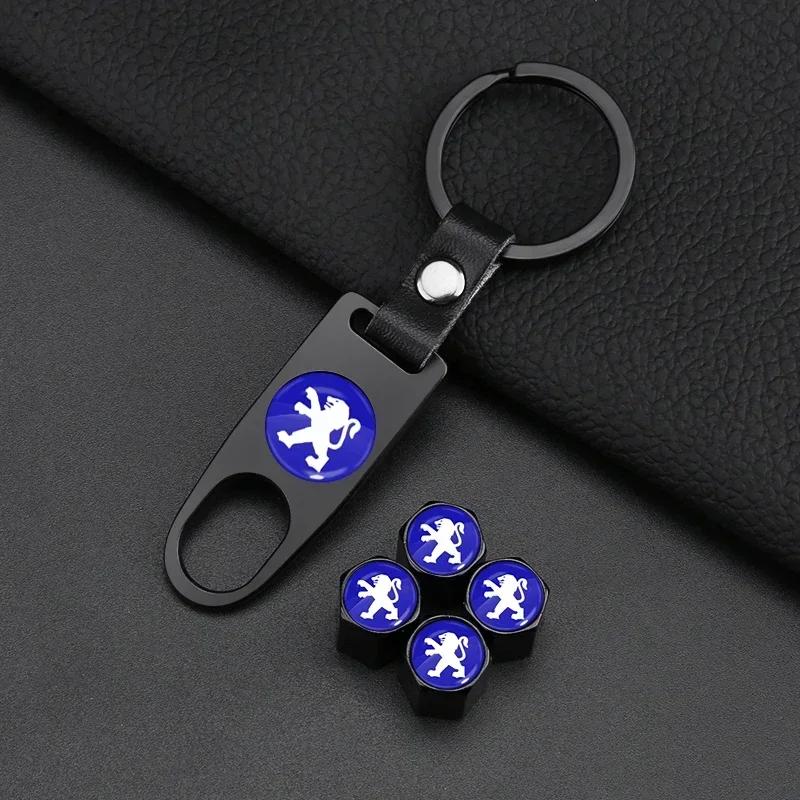 Metal+Braided rope or leather Keychain Key Chain Key Rings for Peugeot 206 307 308 3008 207 208 407 508 2008 5008 107 106 205