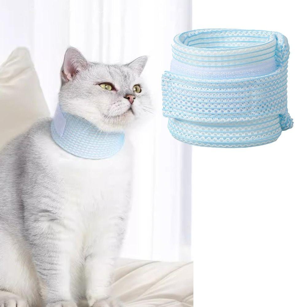 Atmungsaktiver Hunde-Katzen-Halskrausenbezug Bequem Kratzfest Haustier-Hals-Schutzkragen Verstellbar Weiches Polster Zervikal-Kegel