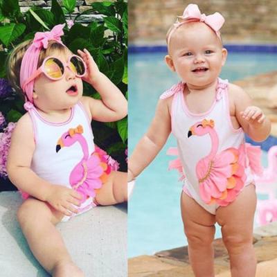 Neugeborene Baby Mädchen 3D Flamingo Tüll Strampler Overall Sunsuit Outfits Kleidung