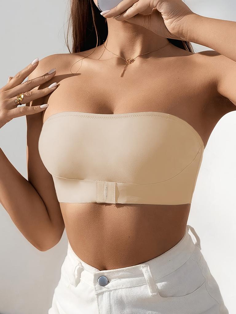 Seamless Strapless Bandeau Bra for Women, Invisible Push-Up Wireless Bra, Comfort Bralette Tube Top