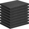 8 PCS Black Foam Padding- 16x12x1 Inch Polyurethane High Density Foam Cuttable Black Foam Sheet Packing Foam Pad Cushioning Inserts for Packing Cases