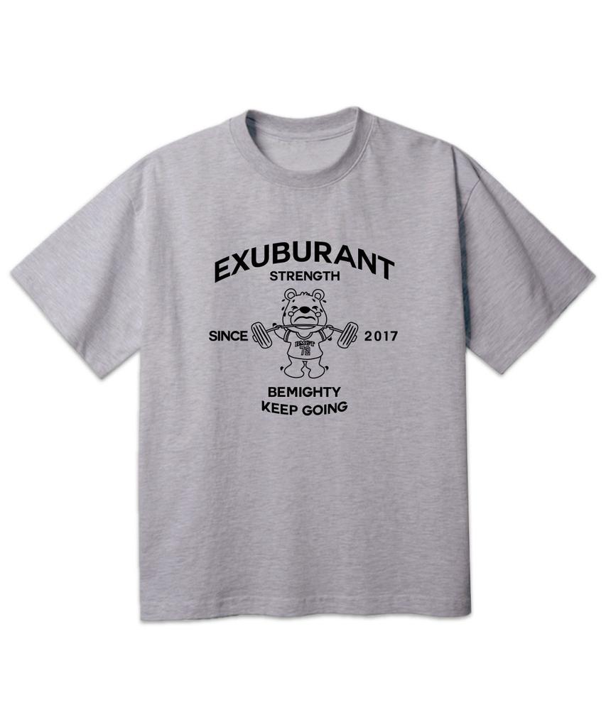 BEMIGHTY Keep Going Bear Oversized Short Sleeve T-Shirt [Dark Gray]