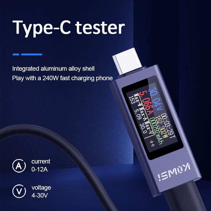 Type-C Tester DC Digital Voltmeter Amperimetro Current Voltage Meter Amp Volt Ammeter Detector Power Bank Charger Indicator