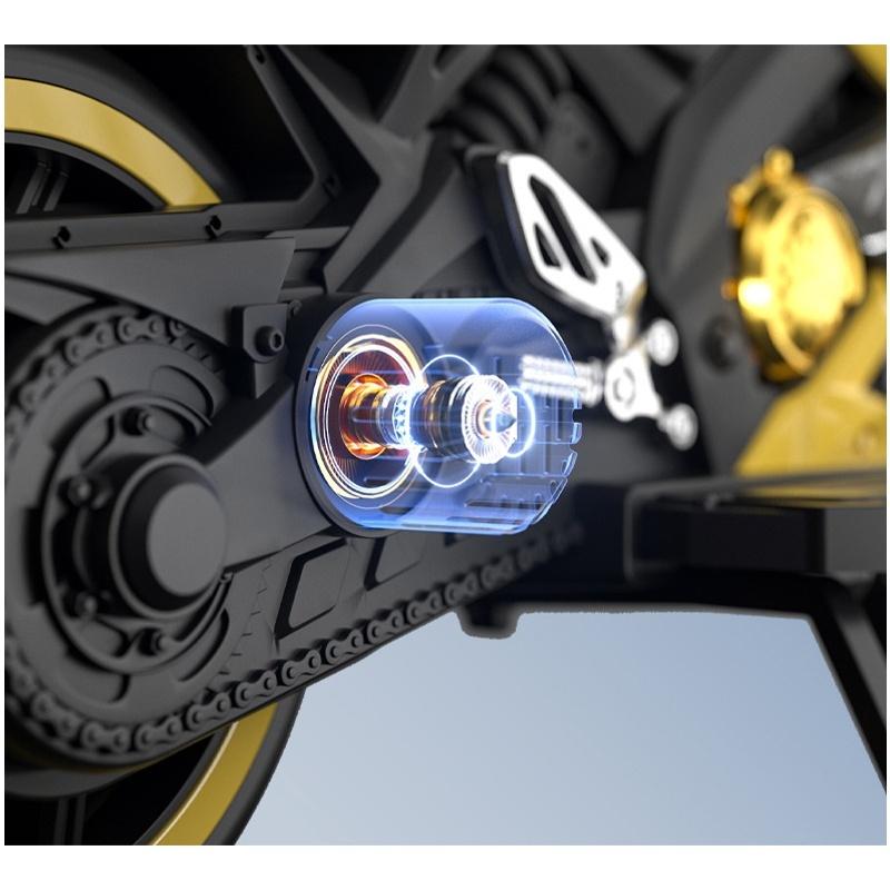 Kinder Elektro-Motorrad Dreiräder Dual Drive Kinderauto mit Fernbedienung Bluetooth Musik LED-Licht