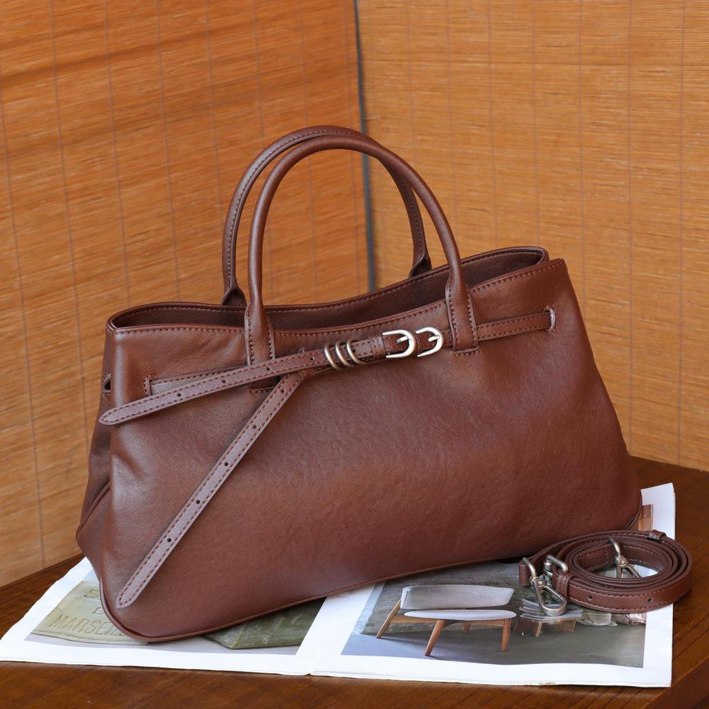 Wszechstronna Duża Pojemność Prawdziwa Skóra Krowia Torba na Ramię i Listonoszka dla Kobiet 2025