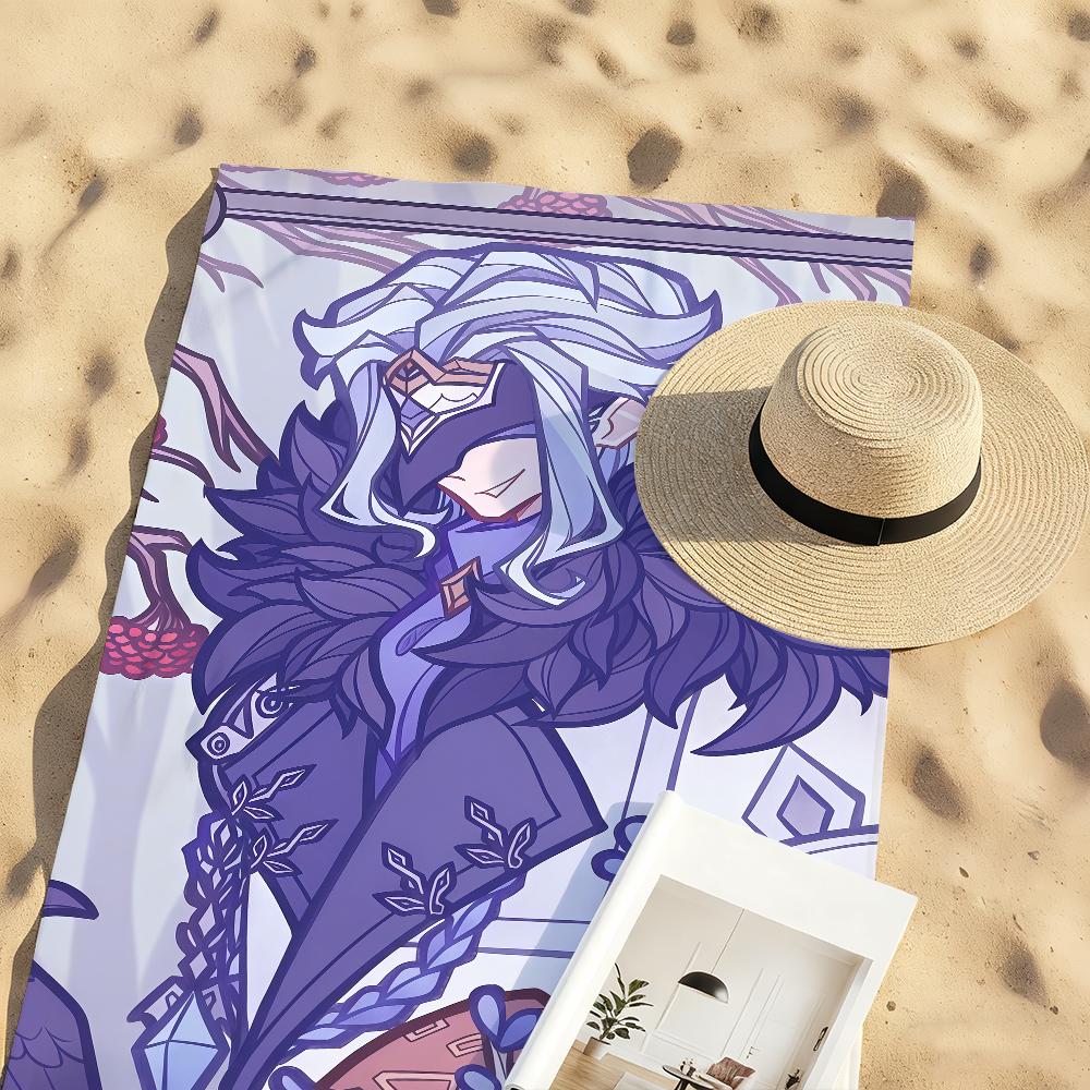 Il Dottore Genshin Impact Towel Sports Quick Dry Travel Camping Gear Sandproof Soft Light Large Beach Towel