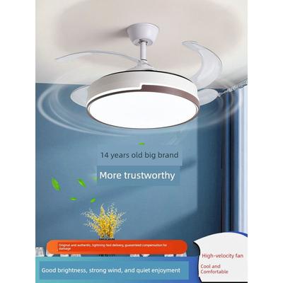 With Strong Wind Power, Modern Minimalist Ceiling Fan Light for Bedroom, Living Room, Dining Room, Household Variable Frequency Ceiling Fan Light