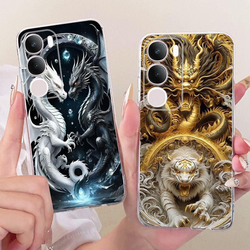 For Vivo Y19s Pro Cool Dragon Tiger Pattern Phone Case For Vivo Y19s Y 19S Pro V2419 Soft Silicone TPU Cases