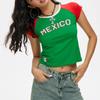 T-shirt estiva casual gotica retrò a quadri con lettera a maniche corte top taglio Y2k
