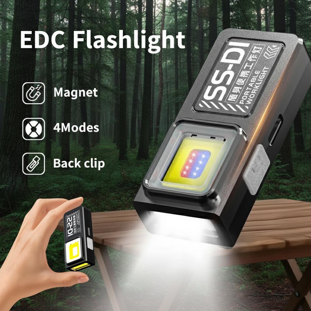 Outdoor Multifunctional Digital Display Strong Light Flashlight, USB Rechargeable LED Mini Portable Long-range Maintenance Light