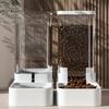 Automatic Large Capacity Gravity Pet Food Feeder Water Dispenser Set Transparent Storage Tank Cat Dog Food Water Dispenser Combo