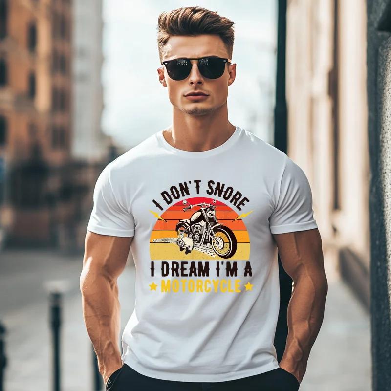 Je ne ronfle pas, je rêve que je suis une moto T-shirt moto drôle T-shirt d'été décontracté pour hommes en 2024