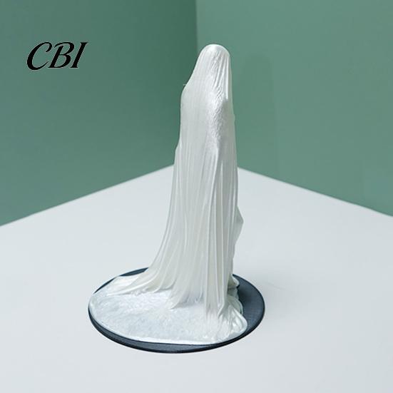 Veiled Goddess Sculpture 3D Printed Sculpture, Mysterious Female Figurine with Robe, Dark Gothic Style Desk Accessory Home Decor Statue for Bookshelf,