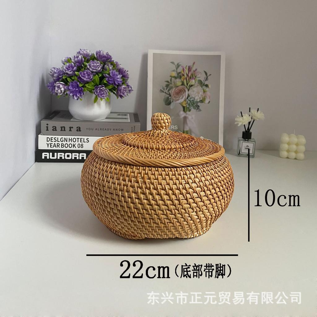 Rattan storage box, tea storage tank, candy snack storage basket, jewelry storage box.