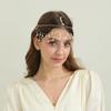 Fashion Bohemia Pearl Sequin Tassels Multi-Layer Hair Chain For Women Bride Rhinestone Forehead Chain Hair Jewelry