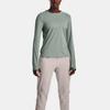 Under Armour Solid Color Crew Neck Pullover Training Long Sleeve T-Shirt Women Tops Slate-Green 1374535-781