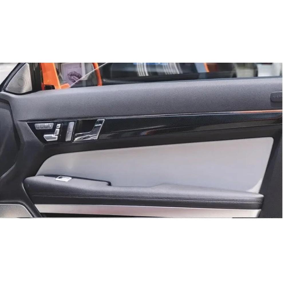 

Накладки на панель ручки двери салона автомобиля из углеродного волокна, декоративные полосы, совместимые с Mercedes Benz E-Class Coupe W207 C207 E200 e260 E350, аксессуар