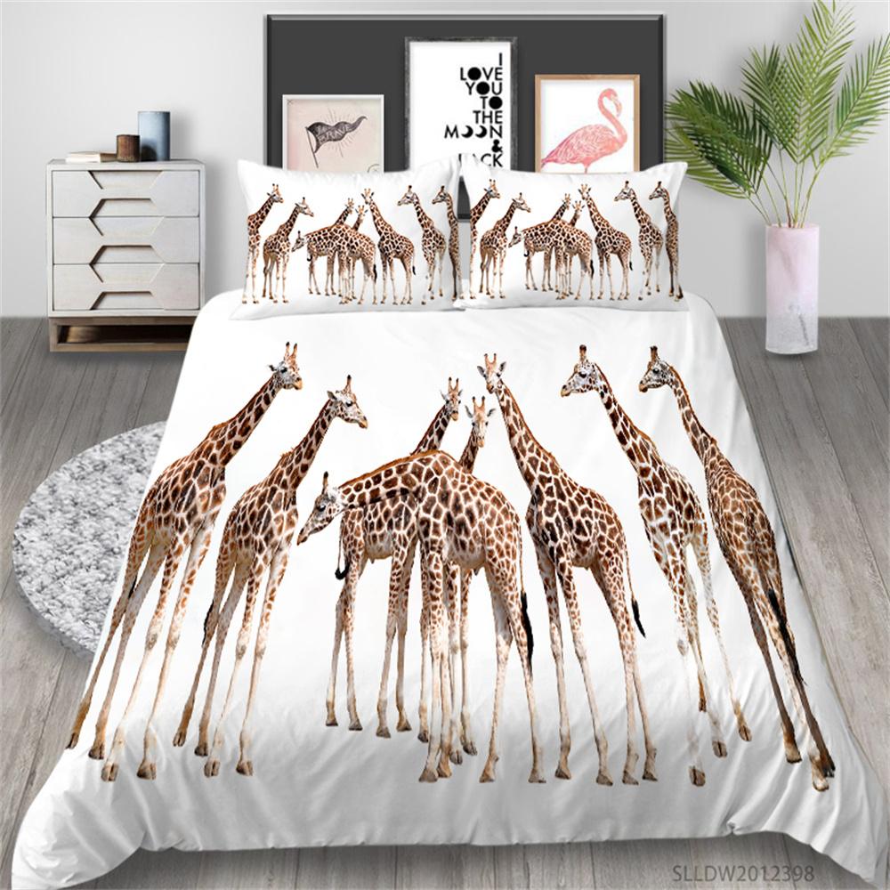 Bettbezug-Set, Bettwäsche-Set, Bezug, Tiere-Stil, Polyester, Bettbezug-Set, Damen, Herren, Einzelgröße, Hirsch-Bett-Sets