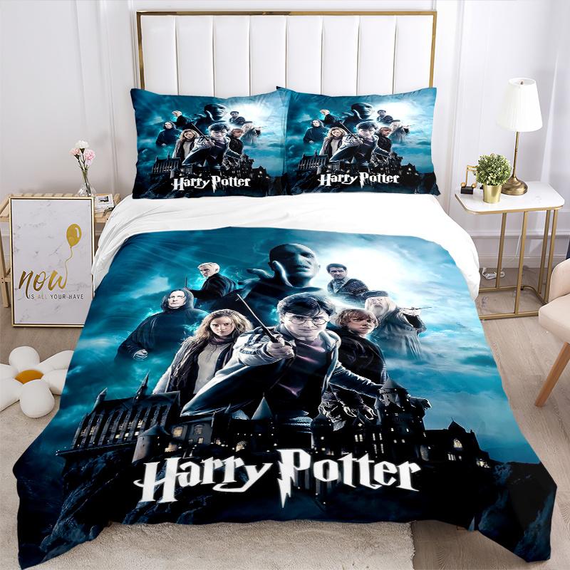 3pcs Harry Potter and His Friends Bedding Set, Including 1 Quilt Cover and 2 Pillow Shams, Without Filling, Soft and Comfortable Home Bedroo
