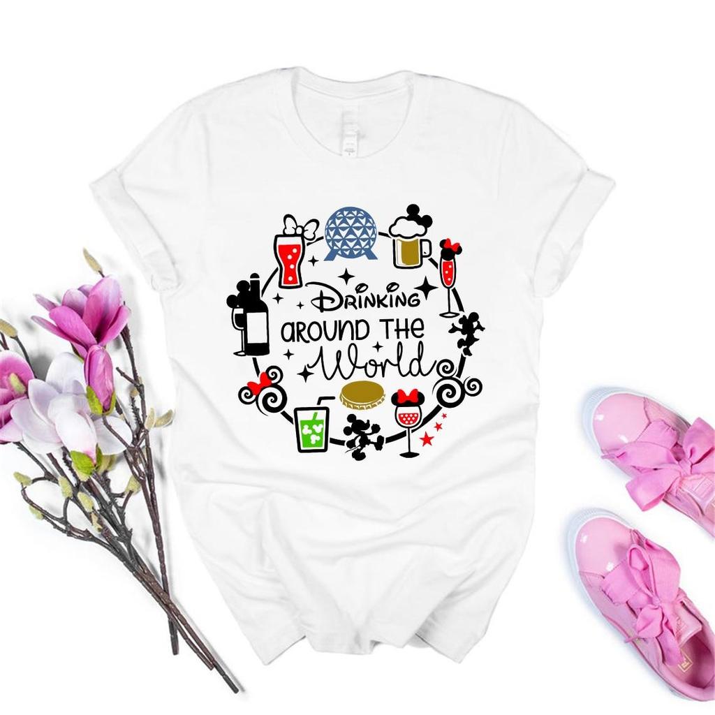 Drinking Around The World Shirt Snacking Around The World Tees Epcot Cool Fun Vacation T-Shirt Graphic T Shirts