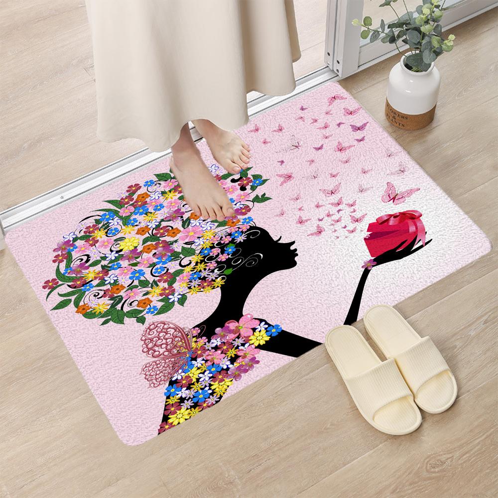 Modern Perfume Cosmetic Pattern Entrance Doormat Carpet Bedroom Decoration Bathroom Rug Home Bath Door Anti-Slip Foot Mat
