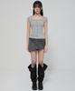Peulleeoeob Lace Sleeve Top (Fl-112_Gray)