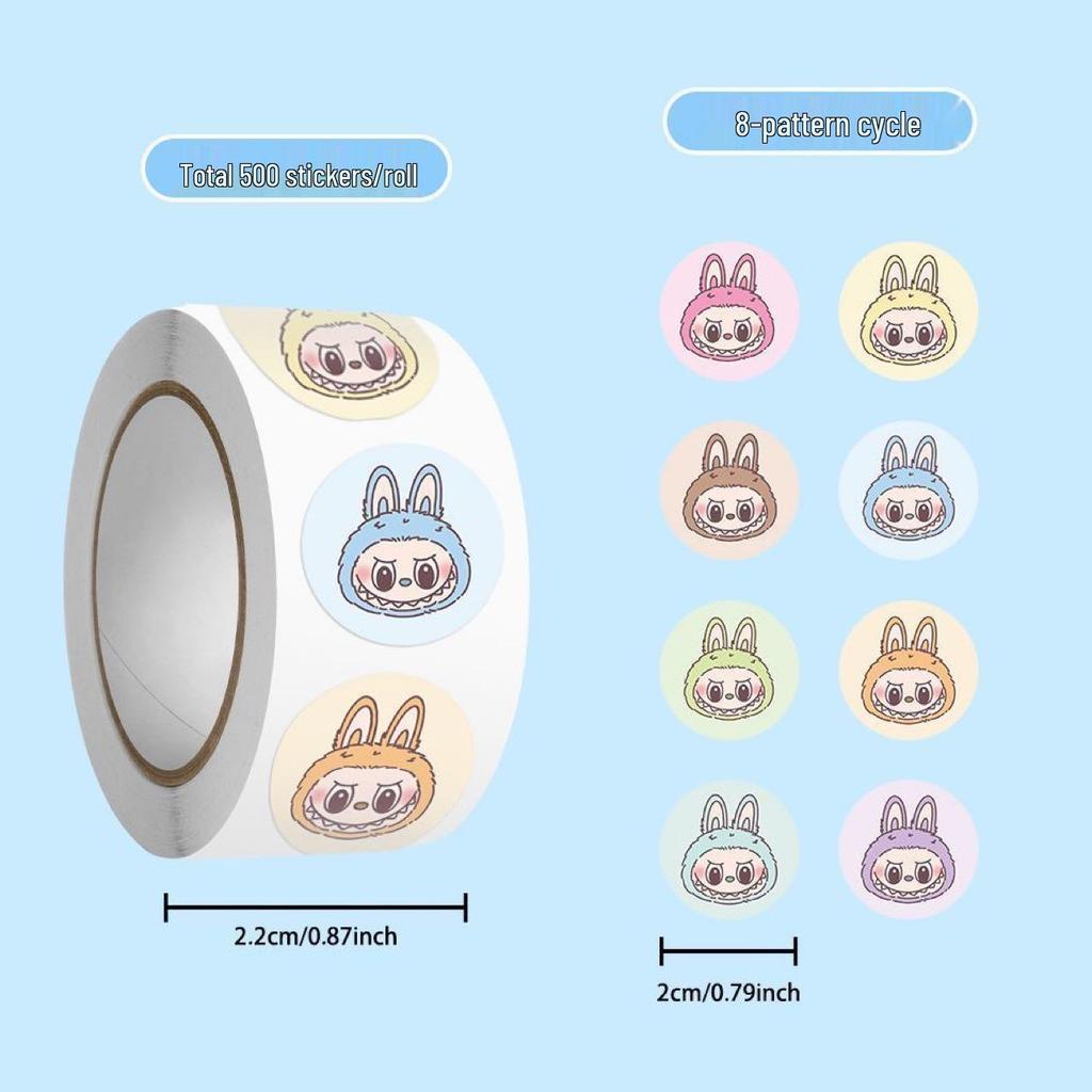 Cartoon Anime 500-Piece Pull-Out Roll Stickers for Scrapbooking and DIY Decoration