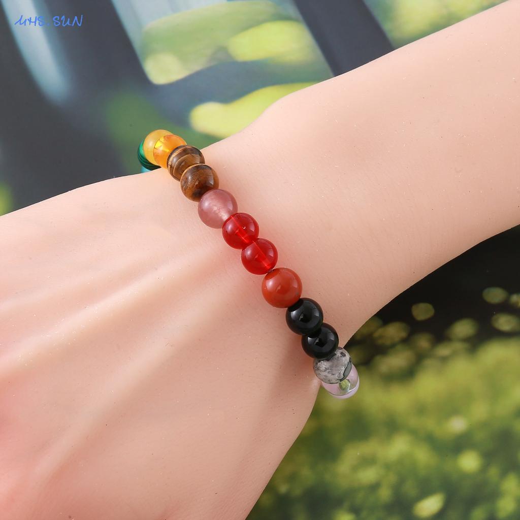 MHS.SUN Natural Stone Beads Bracelet For Women Men Amethysts Tiger Eye Empath Protection Bracelet Wealth Healing Energy Jewelry