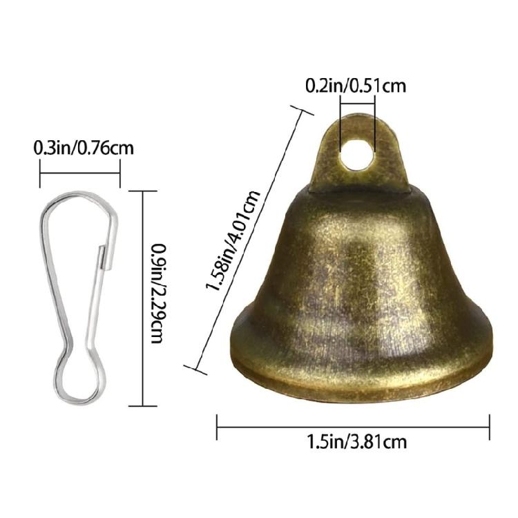 Campanelli in Ferro Compatti da 38mm con Molla Generazione del Suono di Cristallo Perfetti per l'Addestramento degli Animali Decorazioni Natalizie Artigianato Personalizzato