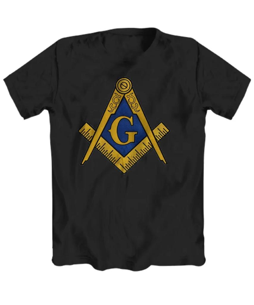 Masonic Square and Compass Symbol Freemason TShirt 100 Cotton ONeck Summer Short Sleeve Casual Unisexs Tshirt Size S3XL
