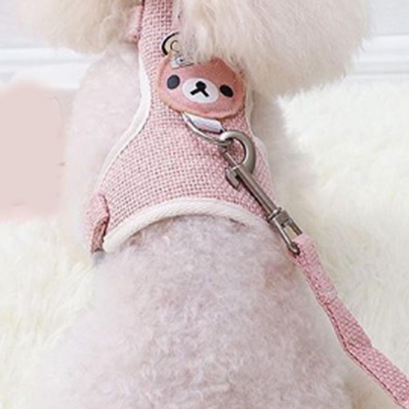 1PC Dog Leash Cute Vest for Small Pets Kittens Undershirt Type Breathable Adjustable Chest Harness Outdoor Walking Pet Supplies