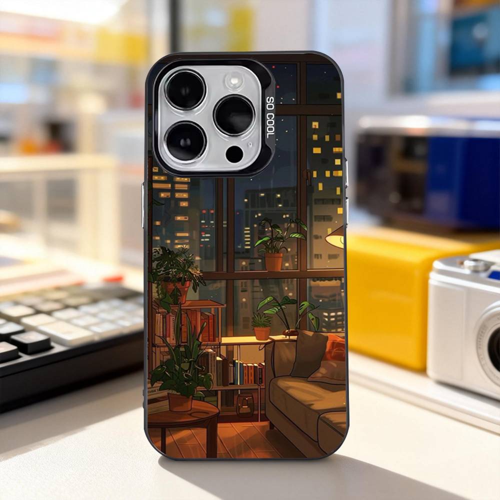

Coffee Book illustration For iPhone 17,16,15,14,13,12,11,Pro,Max,Plus,E,Air,Mini Anti Fall Black Matte Hard Bumper Phone Case iPhone15plus