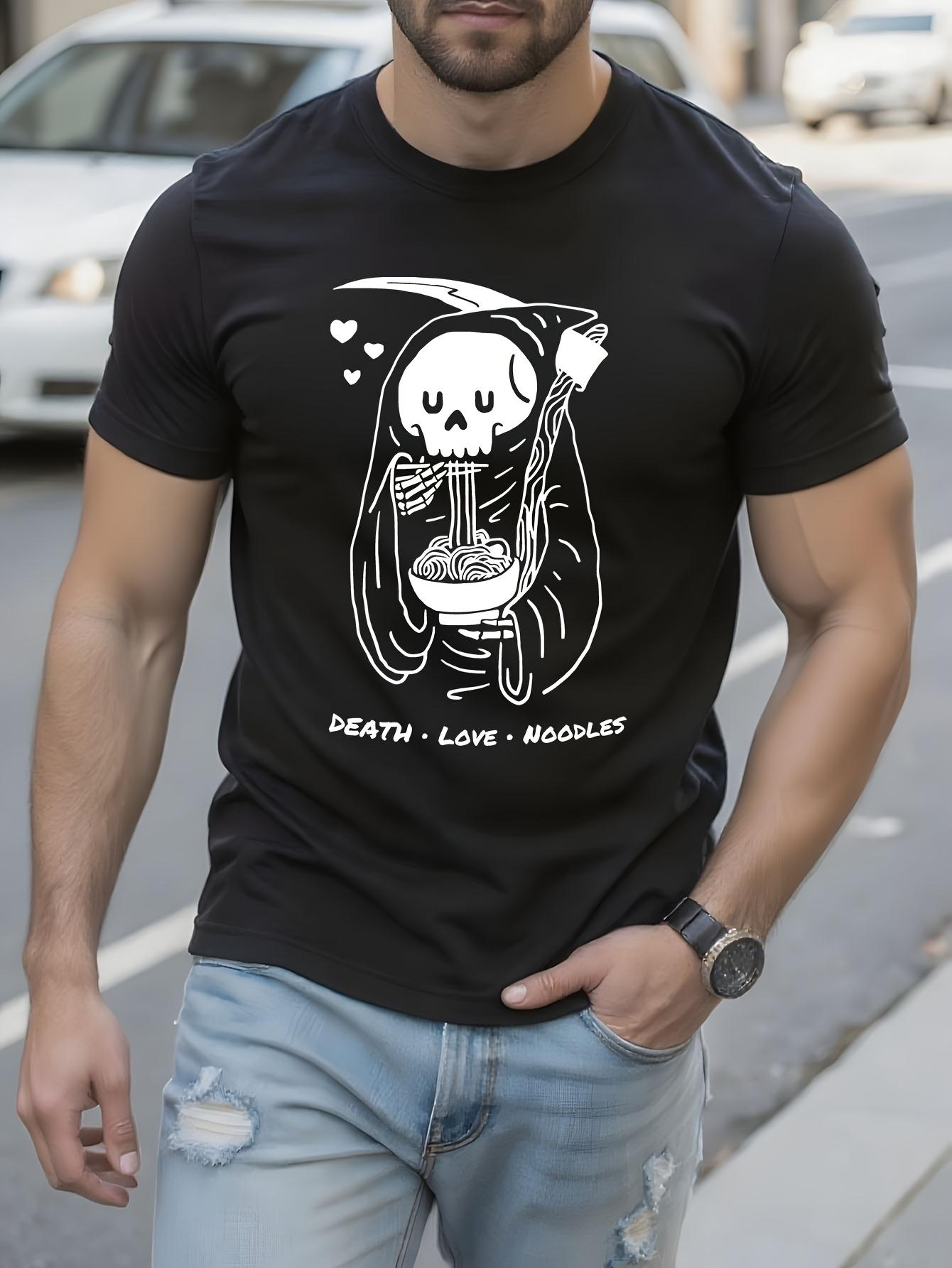 Funny Grim Reaper Eating Ramen Tshirt Death Love Noodles ... XL