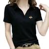 Polo Shirt for Women In Summer Short-sleeved T-shirt New Fashionable Women's V-neck Age-reducing Casual Lapel Top Large Size