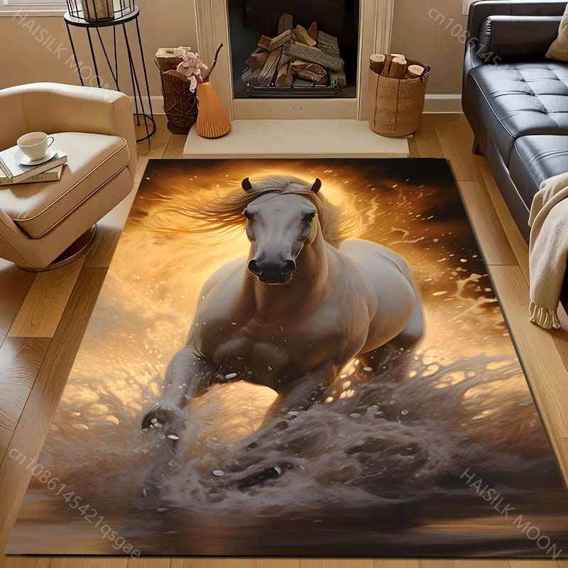17 Styles Running Horse Print Carpet for Living Room Bedroom Sofa Doormat Home Decor  Area Rug Non-slip Floor Mat for Gifts