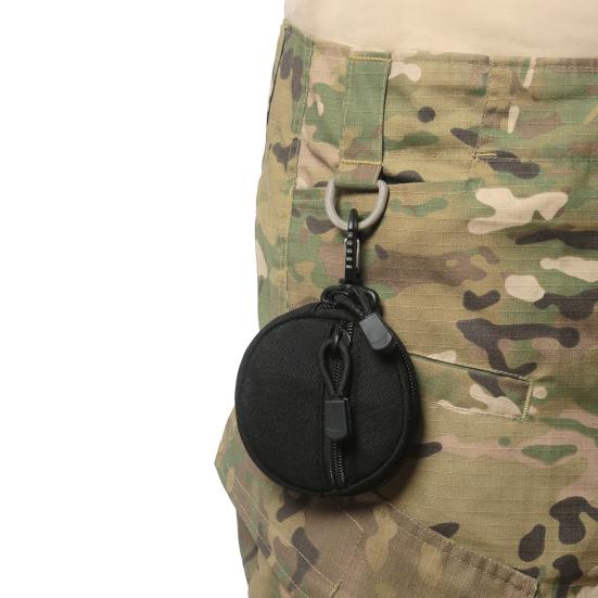 Myntlommebok Nøkkelring Rund Taktisk Pung Bærbar Myntholder EDC-Pung Småpengelomme for Camping Fotturer Jakt