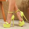 Eilyken Summer New Fashion Open Toe Sandals Women's Extreme Chunky Platform Cover Heels Buckle Strap Ladies Shoes