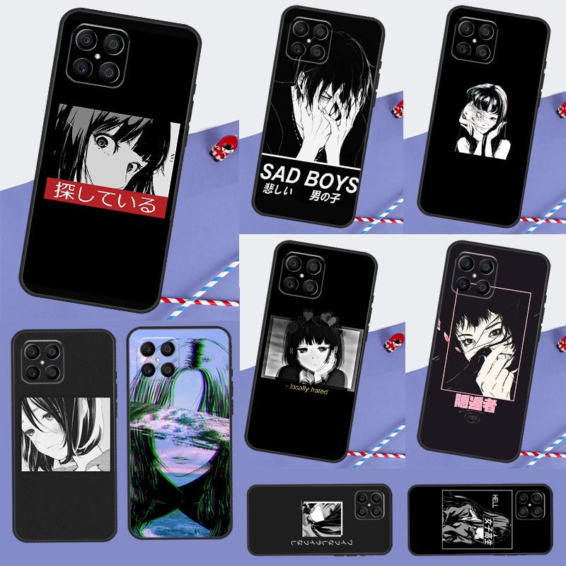 Sad Japanese Anime Aesthetic For Huawei Nova 12s 7i 8i 11i 12i 9 10 SE Y91 Y90 Y60 Y70 Y72 Y61 P30 P40 Lite P60 Pro Case