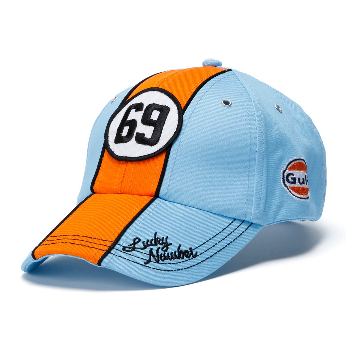 

(ЗАЛИВ) 69 Счастливый Номер Кепка Бейсболка Универсальный Размер Шляпа Gulf Racing Ford GT40 69 СЧАСТЛИВЫЙ НОМЕР КЕПКА БЕСПЛАТНО Gulf Blue