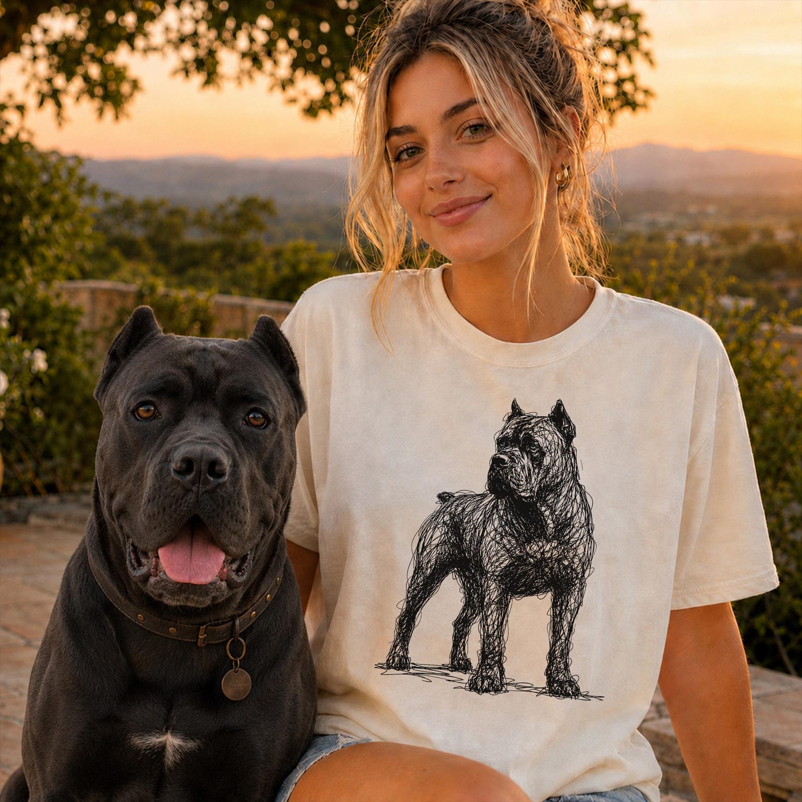 Cane Corso Line Art Shirt, Minimalist Scribble Italian Mastiff Sketch Tee, Abstract Dog T-Shirt, Cane Corso Mom Gift, Artsy Dog Tee 2XL