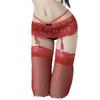 Sexy Underwear Japanese Underwear Sexy Temptation Perspective Suspender Socks Black Silk Bow Free Embroidery Anti-off
