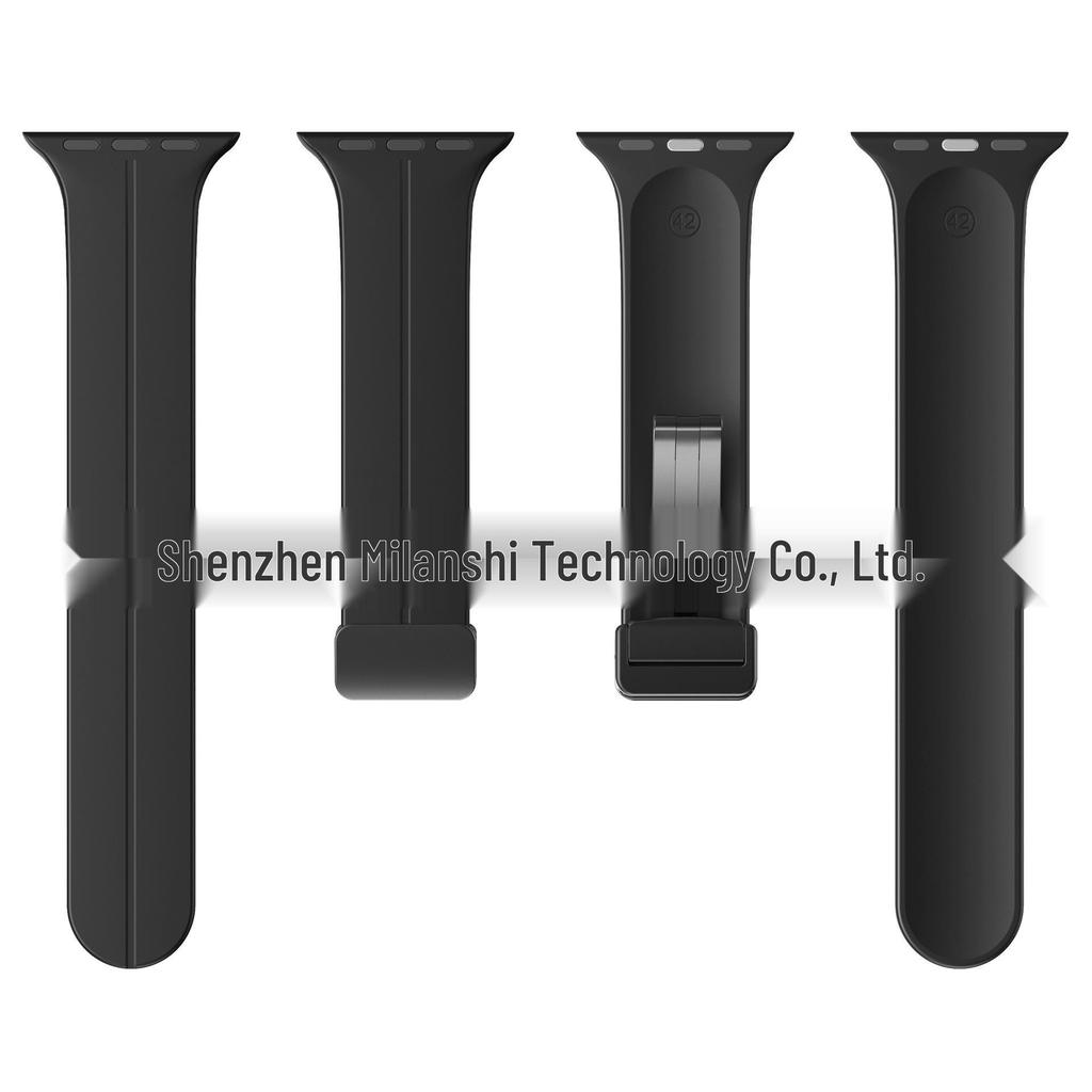 Magnetic Silicone Folding Buckle Band for Apple Watch & iWatch 6/7/8/9/10/SE/Ultra 2
