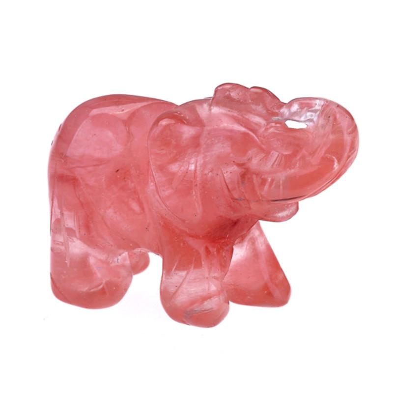 Carved Elephant Hand Natural Gemstone Jasper Turquoise Malachite Crystal Quartz