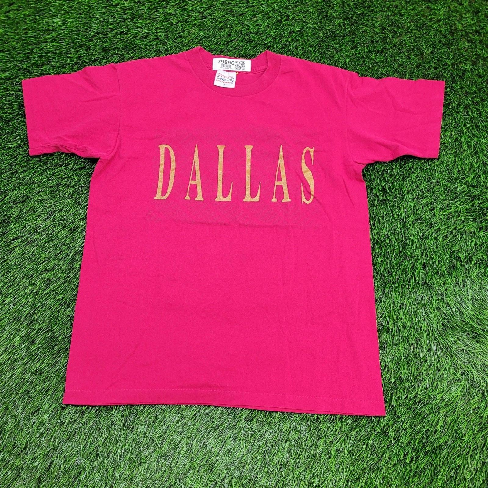 

Vintage 90s Dallas Shirt Medium 20x25 Red Spellout Texas 4XL