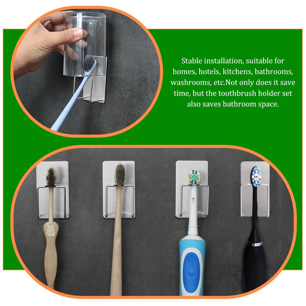 Toothbrush Toothpaste Holder Storage Wall Rack Bathroom ganizer Kitchen Shelf Stainless Steel 304 No Water Accumulation