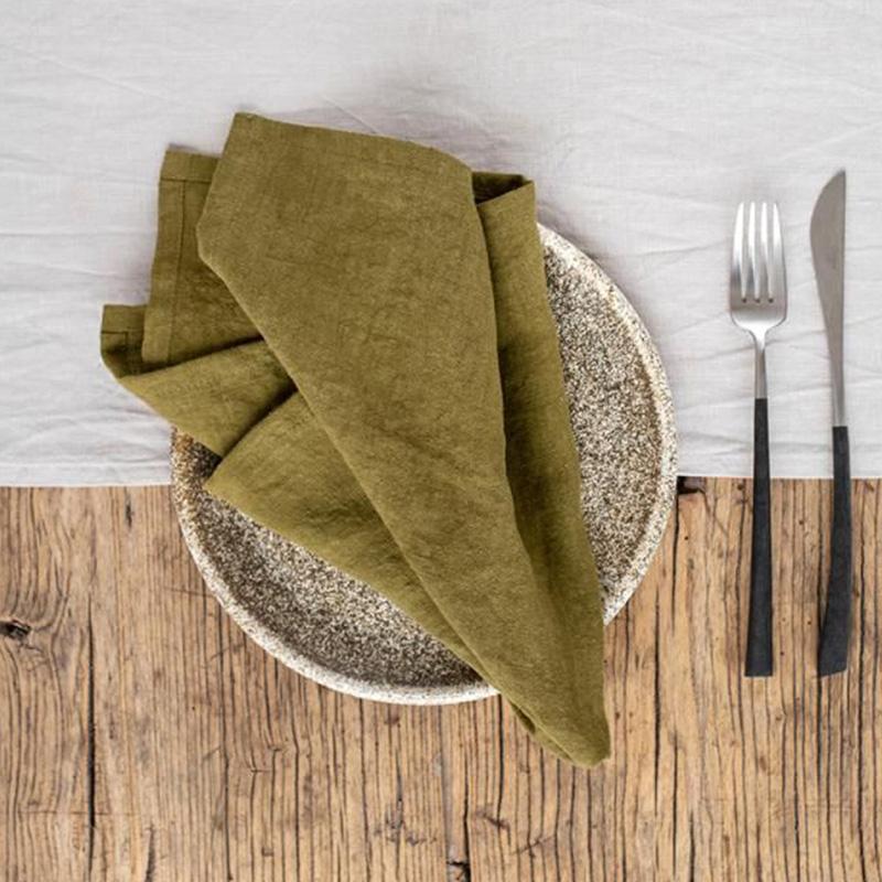 1 Pcs Linen Napkins 100% Flax Stonewashed Pure Linen 15.75 x 15.75 Inch Handcrafted Cloth Napkins Machine Washable