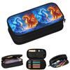 Dual Dragon Ice And Fire Mythic Creature Pencil Cases for Student School Pen Box Pencil Bag Large Capacity Pencil Pouch