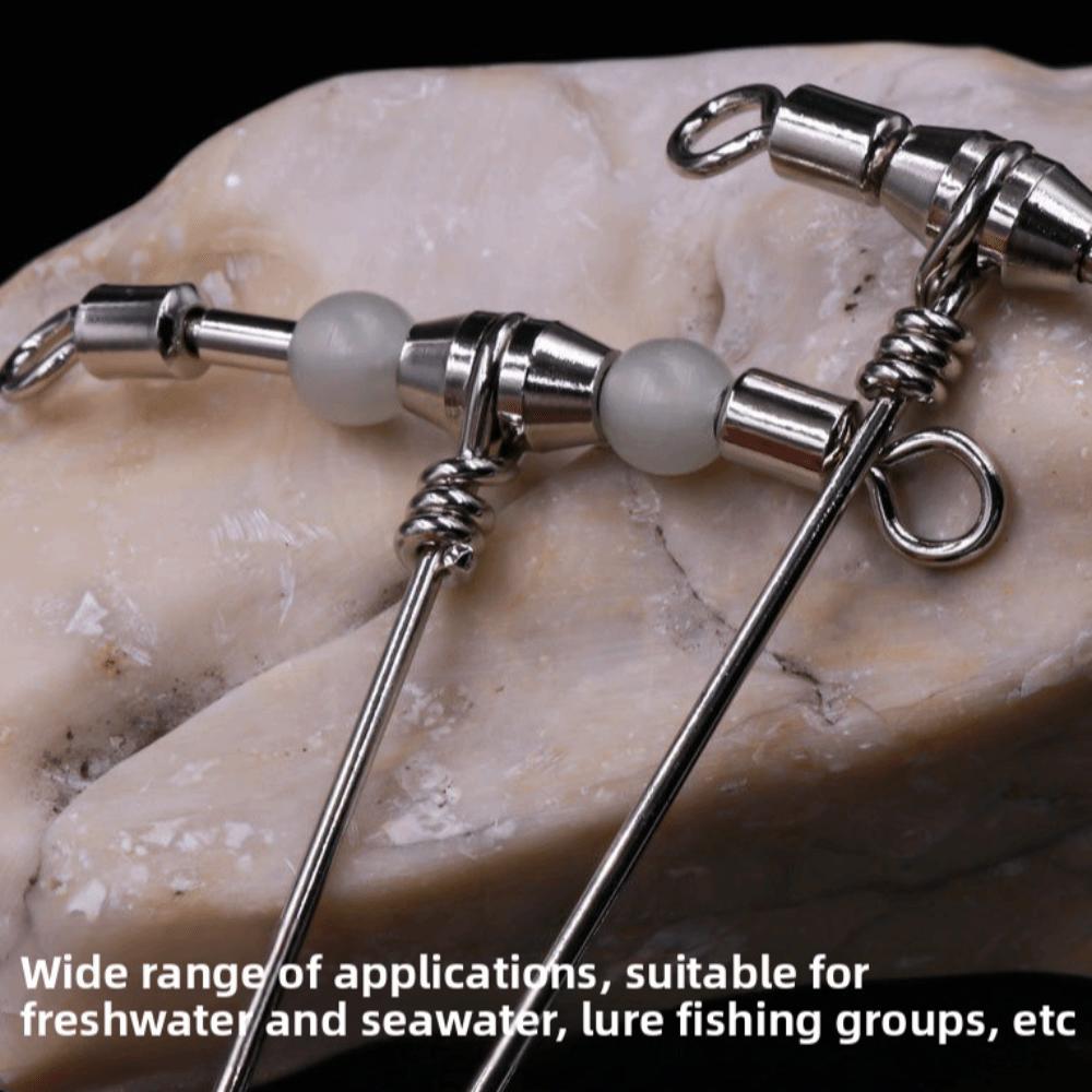 Cross-Line Luminous Beads Saltwater Fishing Barrel Swivel Lure Connector Lure Fishing