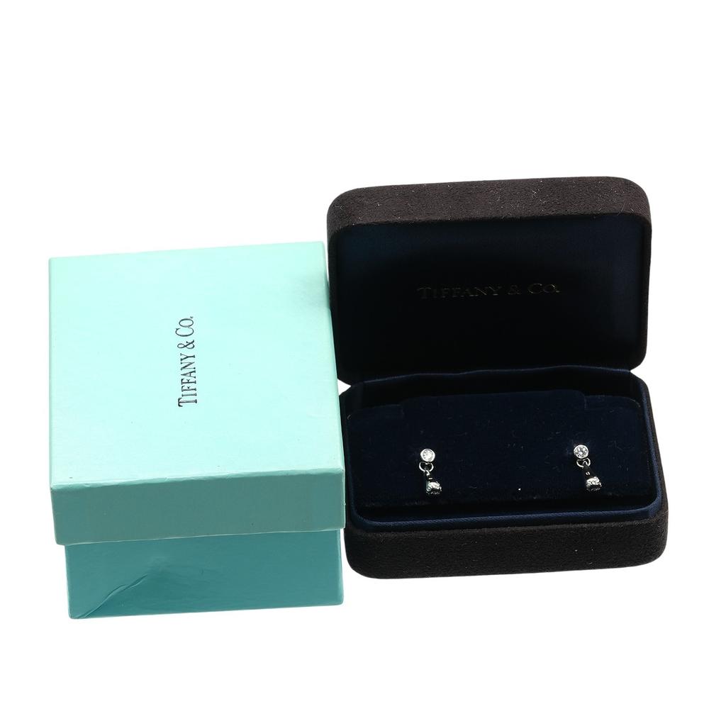 TIFFANY&Co. teardrop Piercing Pt950Platinum/diamond 4.75g Women Used