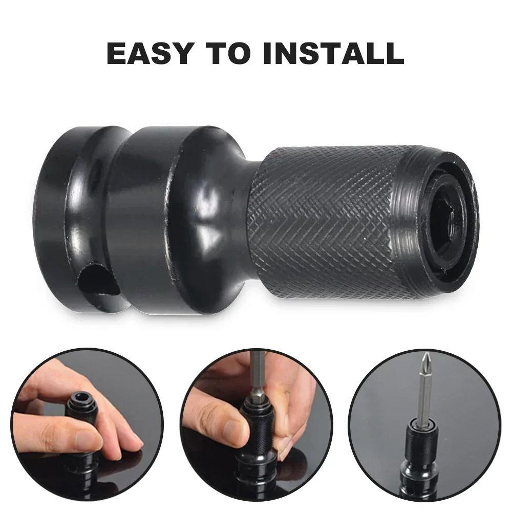 1Pcs 1/2 Inch Square To 1/4 Inch Impact Wrench Socket Set Quick Release Tools Sleeve Adapter